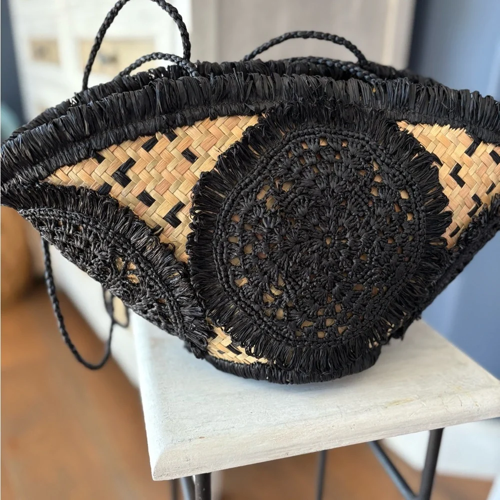 Sans Arcidet Paris Woven Raffia Summer Bag - Picture 2 of 10
